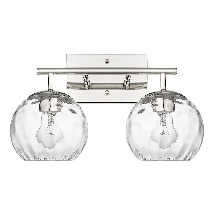 Acclaim Lighting Mackenzie 2 Light Bath Vanity, Nickel/Rippled Water