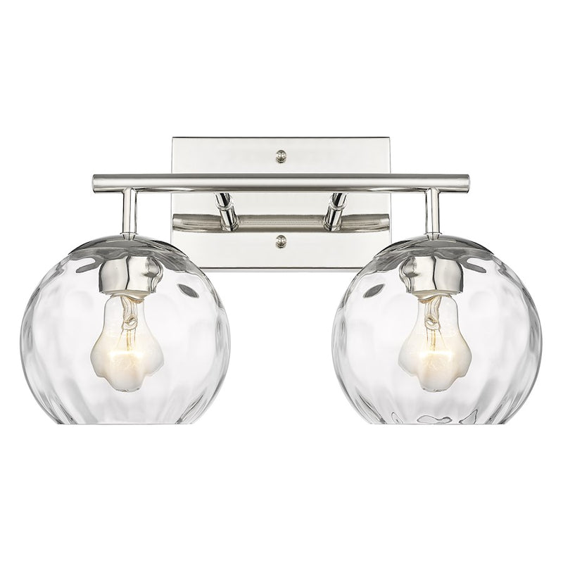 Acclaim Lighting Mackenzie 2 Light Bath Vanity, Nickel/Rippled Water
