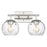 Acclaim Lighting Mackenzie 2 Light Bath Vanity, Nickel/Rippled Water