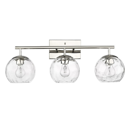 Acclaim Lighting Mackenzie 3 Light Bath Vanity, Nickel/Rippled Water