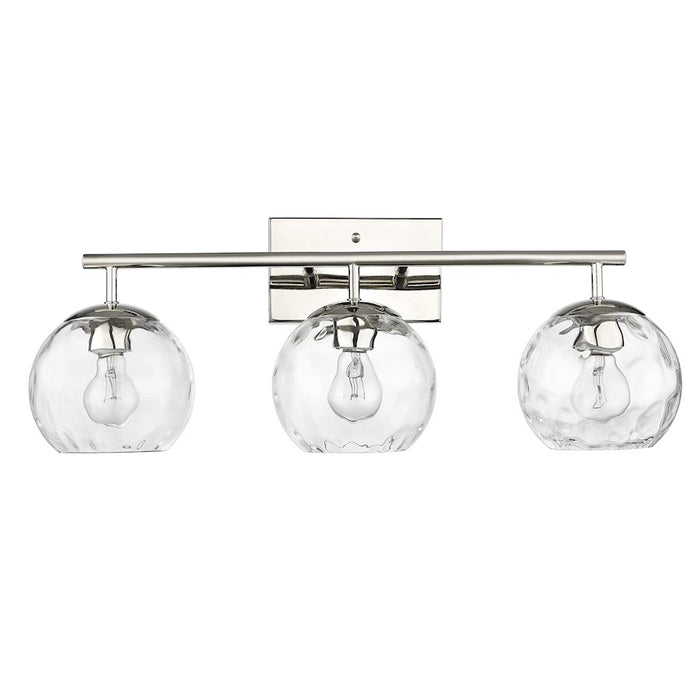 Acclaim Lighting Mackenzie 3 Light Bath Vanity, Nickel/Rippled Water