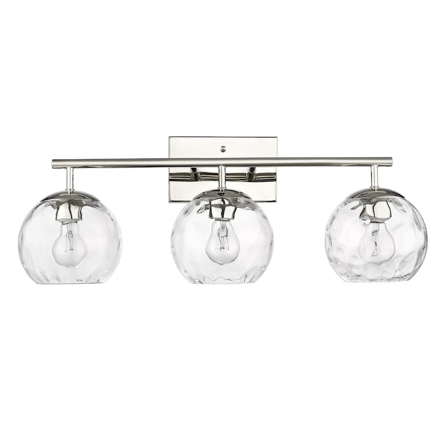 Acclaim Lighting Mackenzie 3 Light Bath Vanity, Nickel/Rippled Water