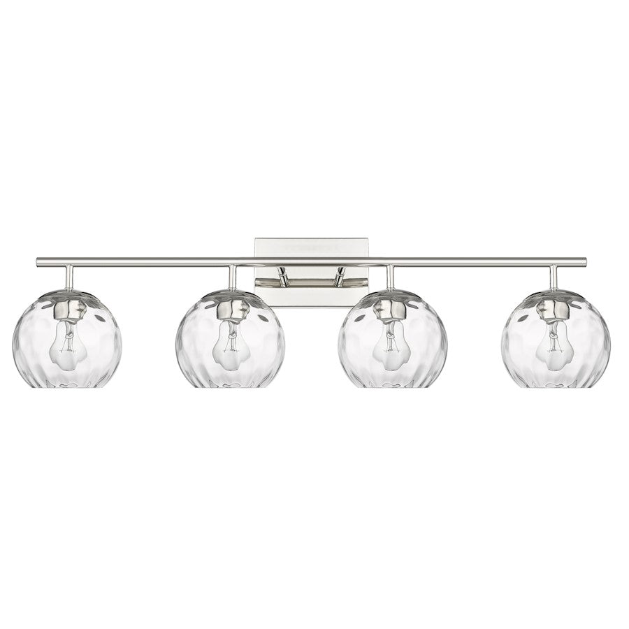 Acclaim Lighting Mackenzie 4 Light Bath Vanity, Nickel/Rippled