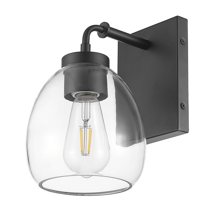 Acclaim Lighting 1 Light 6" Sconce, Matte Black/Clear