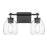 Acclaim Lighting 2 Light 16" Vanity, Matte Black/Clear
