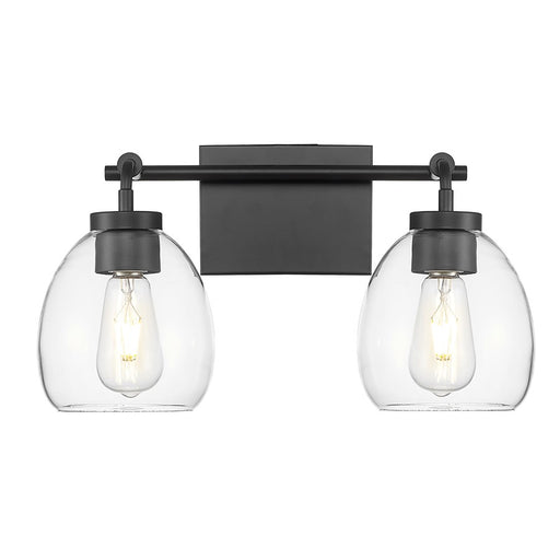Acclaim Lighting 2 Light 16" Vanity, Matte Black/Clear