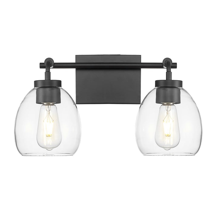 Acclaim Lighting 2 Light 16" Vanity, Matte Black/Clear