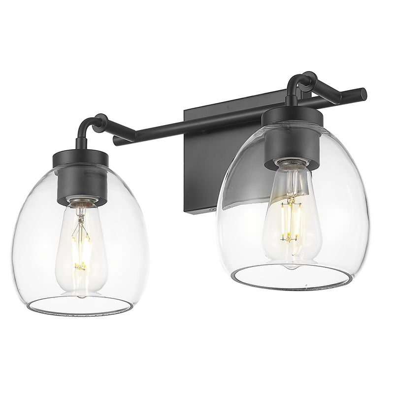 Acclaim Lighting 2 Light 16" Vanity, Matte Black/Clear