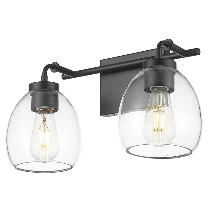 Acclaim Lighting 2 Light 16" Vanity, Matte Black/Clear