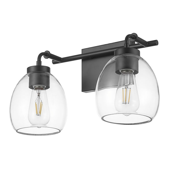 Acclaim Lighting 2 Light 16" Vanity, Matte Black/Clear