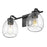 Acclaim Lighting 2 Light 16" Vanity, Matte Black/Clear