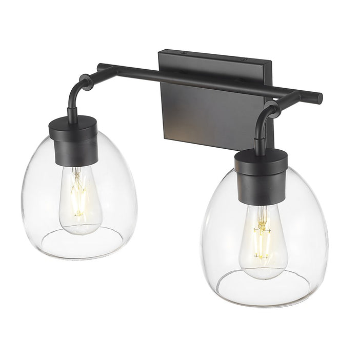 Acclaim Lighting 2 Light 16" Vanity, Matte Black/Clear