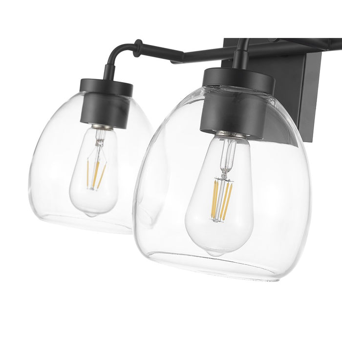 Acclaim Lighting 2 Light 16" Vanity, Matte Black/Clear