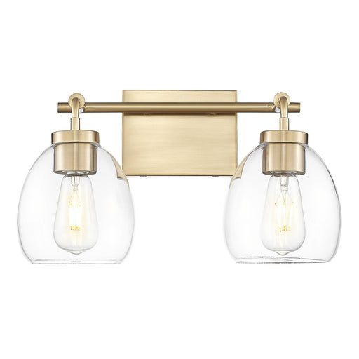 Acclaim Lighting 2 Light 16" Vanity, Brass/Clear