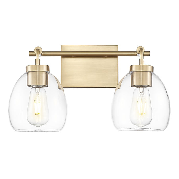 Acclaim Lighting 2 Light 16" Vanity, Brass/Clear