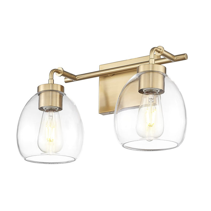 Acclaim Lighting 2 Light 16" Vanity, Brass/Clear