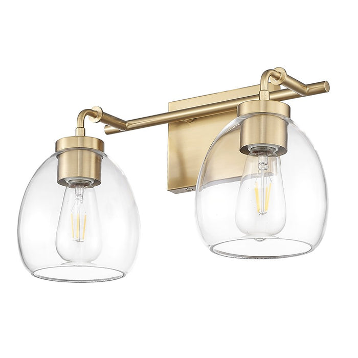 Acclaim Lighting 2 Light 16" Vanity, Brass/Clear