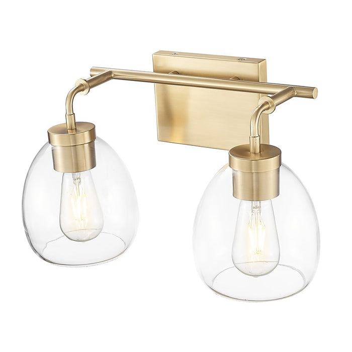 Acclaim Lighting 2 Light 16" Vanity, Brass/Clear