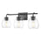 Acclaim Lighting 3 Light 24" Vanity, Matte Black/Clear