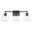 Acclaim Lighting 3 Light 24" Vanity, Matte Black/Clear