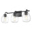 Acclaim Lighting 3 Light 24" Vanity, Matte Black/Clear