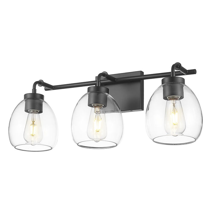 Acclaim Lighting 3 Light 24" Vanity, Matte Black/Clear