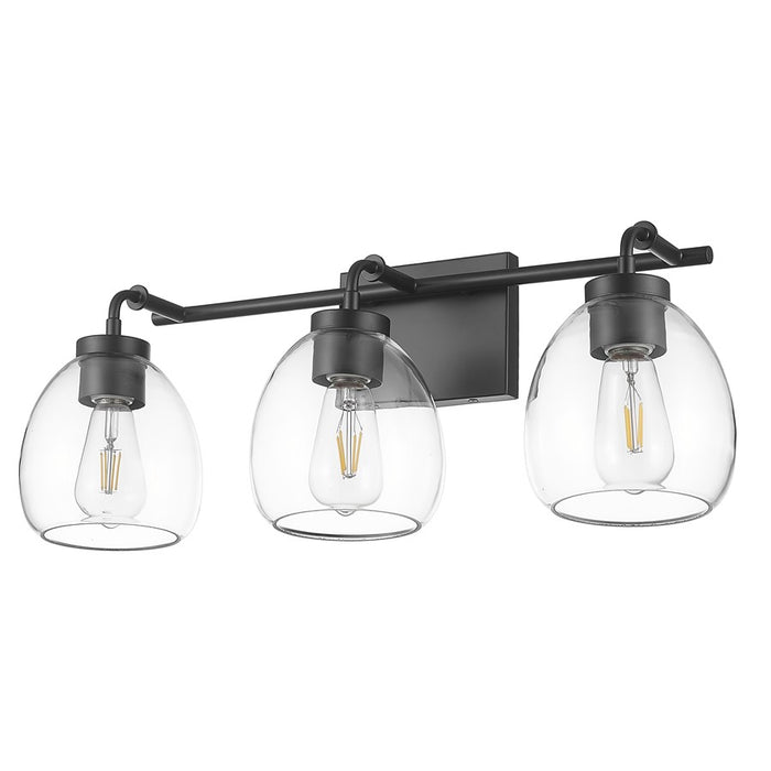 Acclaim Lighting 3 Light 24" Vanity, Matte Black/Clear