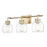 Acclaim Lighting 3 Light 24" Vanity, Brass/Clear