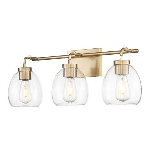 Acclaim Lighting 3 Light 24" Vanity, Brass/Clear