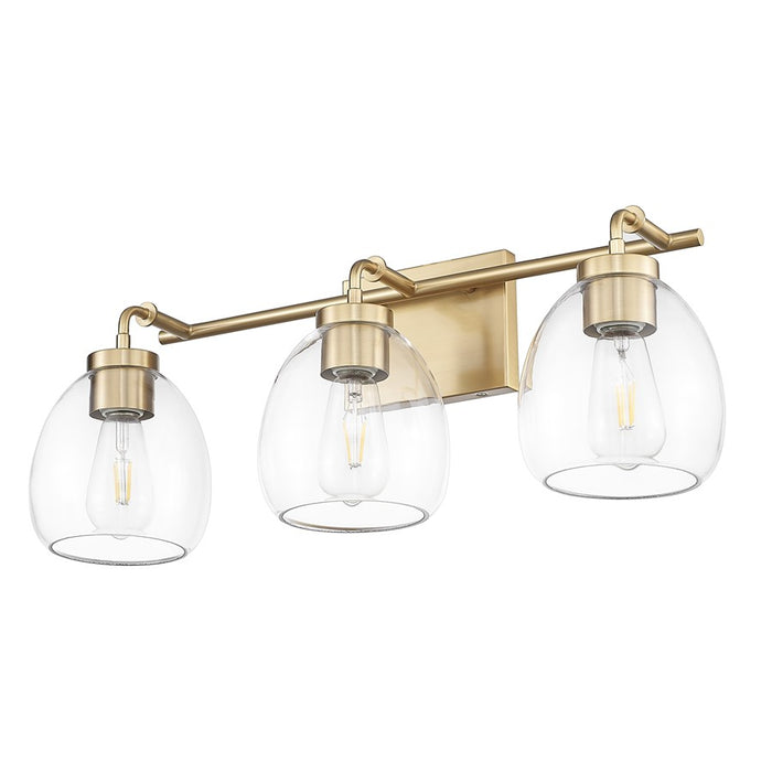 Acclaim Lighting 3 Light 24" Vanity, Brass/Clear