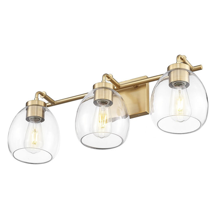 Acclaim Lighting 3 Light 24" Vanity, Brass/Clear