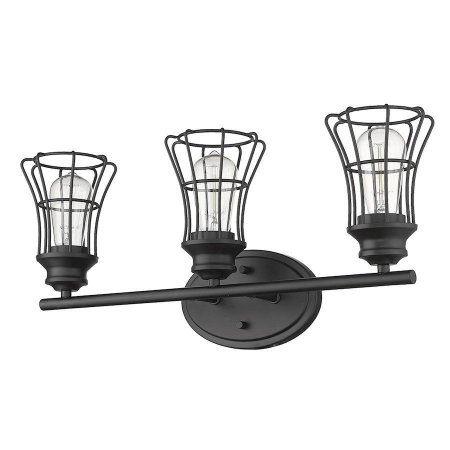 Acclaim Lighting Piers 3-Light Vanity, Matte Black