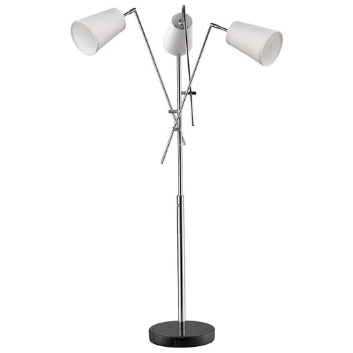 Acclaim Cerberus 3 Light Floor Lamp, Chrome/Coarse Cream