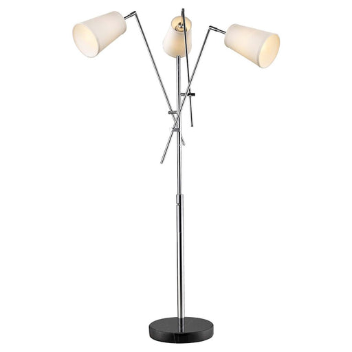 Acclaim Cerberus 3 Light Floor Lamp, Chrome/Coarse Cream