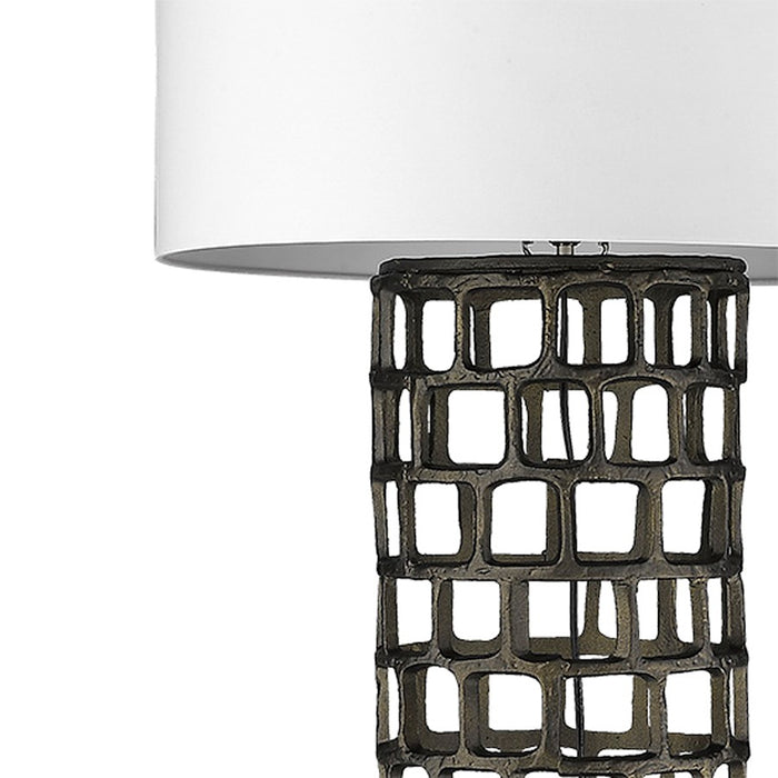 Acclaim Vallin Floor Lamp, Black Gold/White Fabric Drum