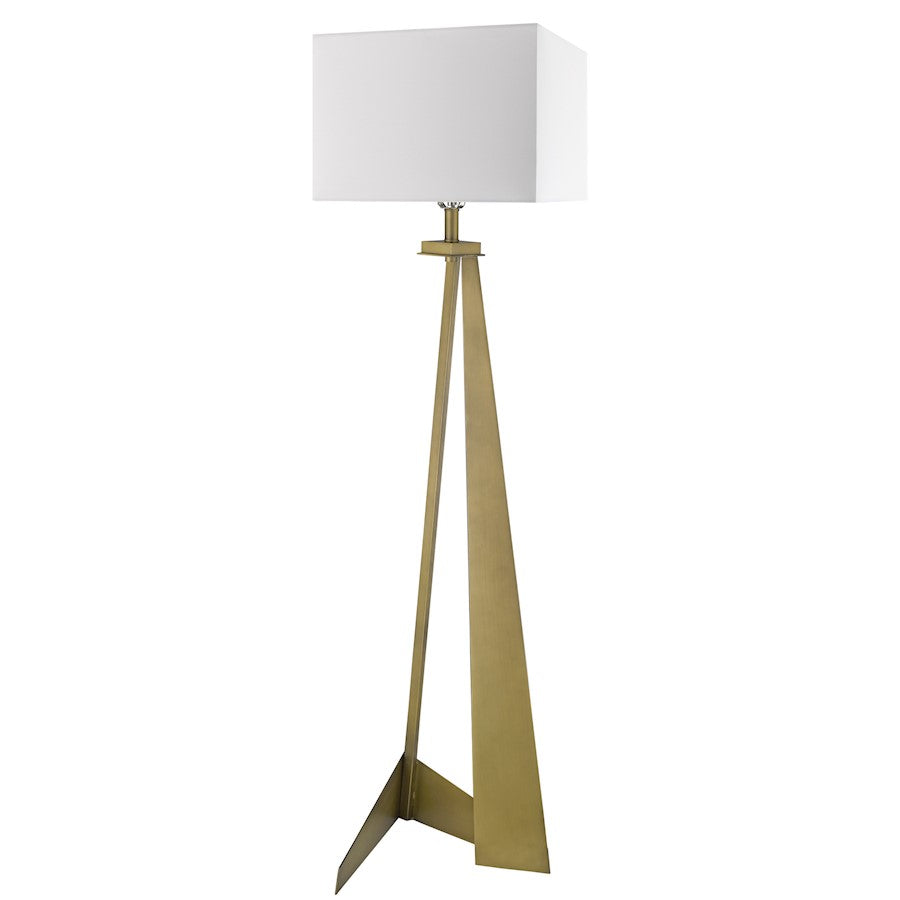 Acclaim Stratos 1 Light Floor Lamp, Brass/White