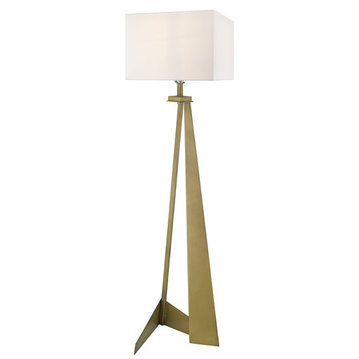 Acclaim Stratos 1 Light Floor Lamp, Brass/White