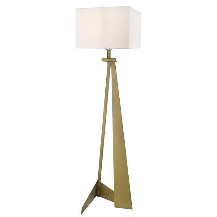 Acclaim Stratos 1 Light Floor Lamp, Brass/White