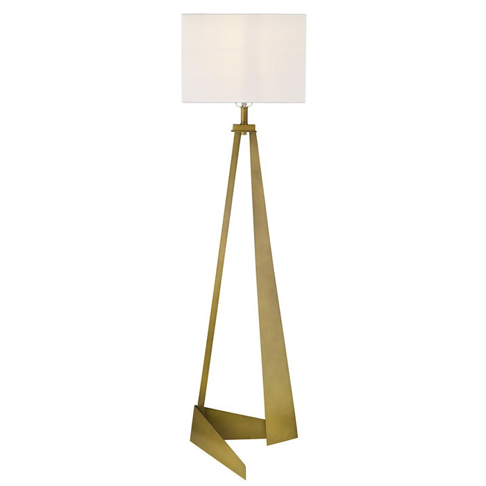 Acclaim Stratos 1 Light Floor Lamp, Brass/White