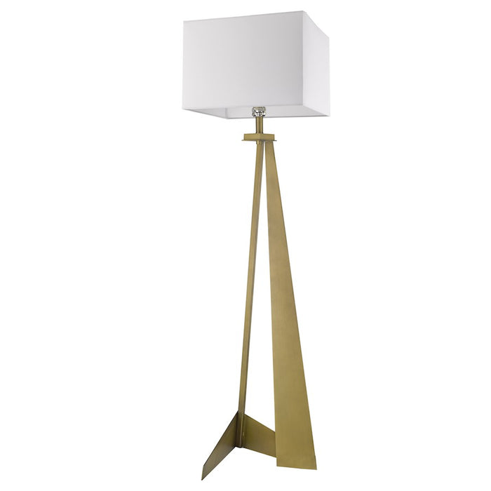 Acclaim Stratos 1 Light Floor Lamp, Brass/White