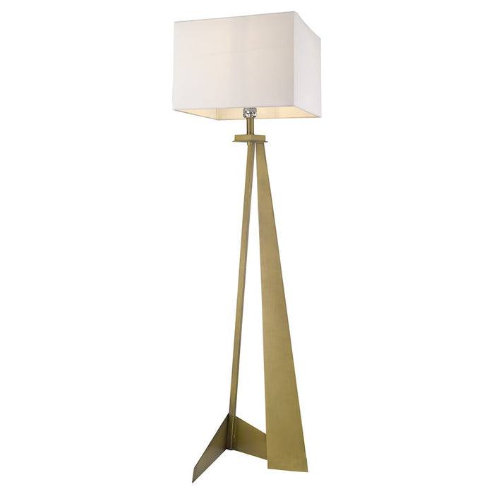 Acclaim Stratos 1 Light Floor Lamp, Brass/White