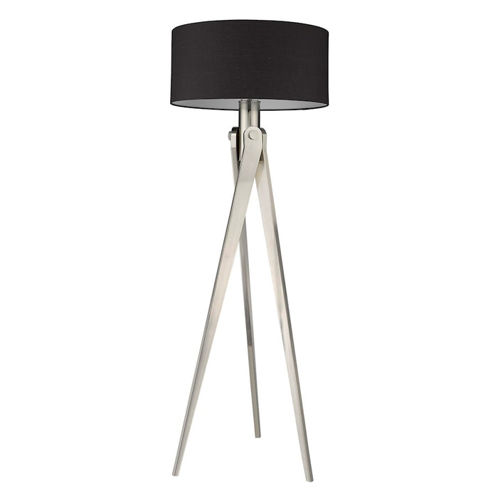 Acclaim Sangallo 1 Light Floor Lamp, Nickel/Black/White