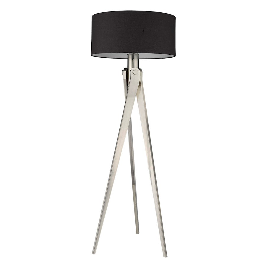 Acclaim Sangallo 1 Light Floor Lamp, Nickel/Black/White
