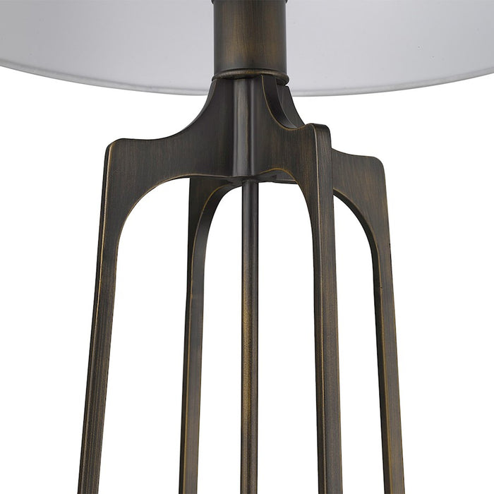 Acclaim Lancet Floor Lamp, Bronze/White Fabric Drum