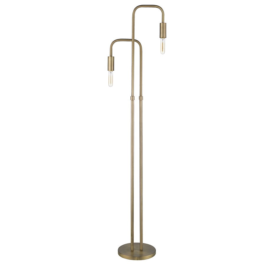 Acclaim Perret 2 Light Floor Lamp, Aged Brass