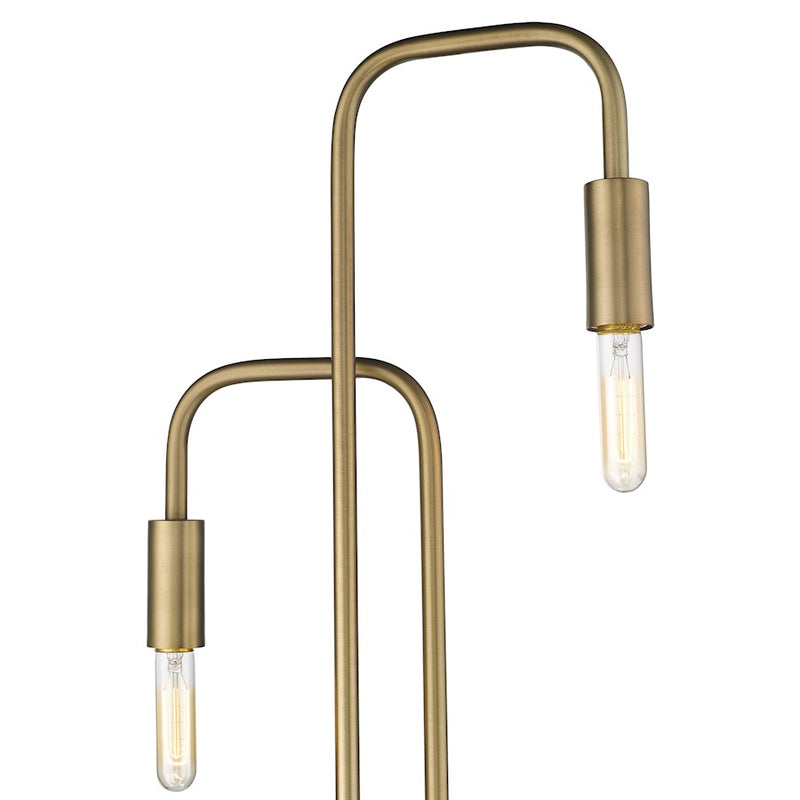Acclaim Perret 2 Light Floor Lamp, Aged Brass