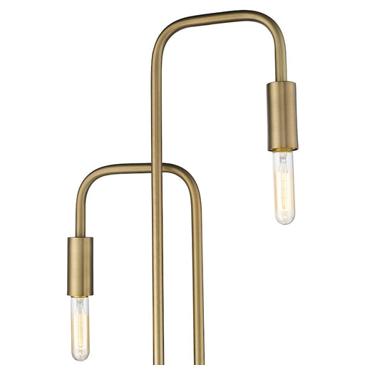 Acclaim Perret 2 Light Floor Lamp, Aged Brass