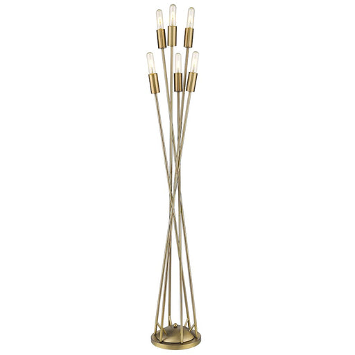 Acclaim Perret 6 Light Floor Lamp, Aged Brass