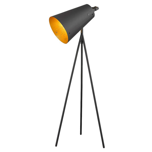 Acclaim Faza Floor Lamp, Black/Black Iron Cone/Gold Leaf