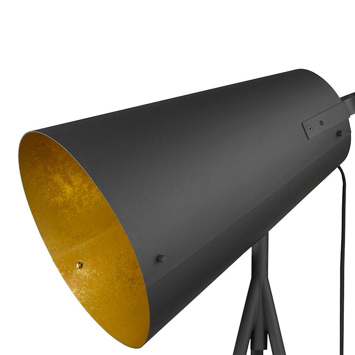 Acclaim Faza Floor Lamp, Black/Black Iron Cone/Gold Leaf
